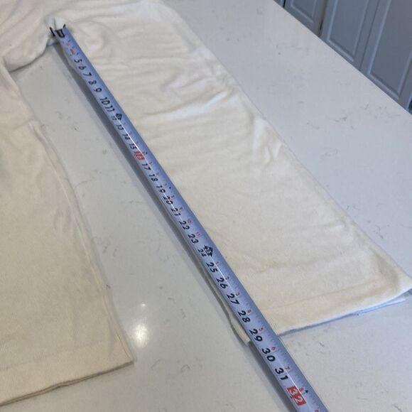 Gentle Herd 100% cashmere Ivory white drawstring straight pants pockets size 3XL - Picture 6 of 7